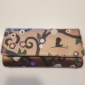 Bronze Metallic Print Jewelry Travel Pouch